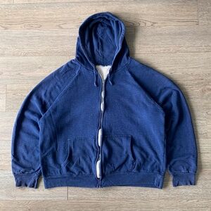 Vintage 80s Sun Faded Thermal Hoodie Zip